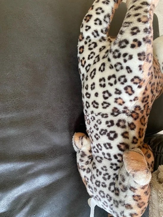 Plush Leopard Cuddly Toy - Tan & Brown Spotted Stuffed Animal - Picture 6 of 8